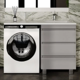 Тумба для комплекта Style Line Даллас Леон 120 3 ящика Люкс Plus Серая — 