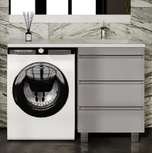 Тумба для комплекта Style Line Даллас Леон 120 3 ящика Люкс Plus Серая — 