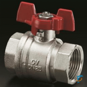 Шаровой кран Oventrop Optibal 1" ВВ с ручкой-бабочкой из алюминия  (1076108)