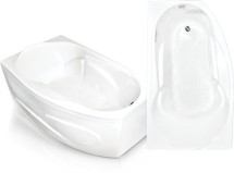 Акриловая ванна Bach Стар 168х100 Система 1 — отдельно стоящая, акрил, форма:нестондартная, со сливом переливом