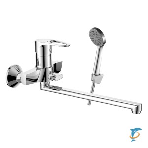 Смеситель DECOROOM DR70043 одноручный для ванны универсальный с поворотным изливом 300 мм (DR70043)