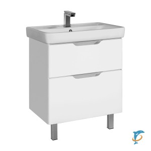Тумба с раковиной Dreja Q Plus 80 напольный/подвесной, белый лак  (99.0006 + 192185)