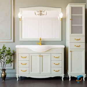 Комплект ValenHouse Эллина 120 слоновая кость с пеналом, фурнитура золото  (Е120_КПСЗ)