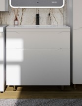 Тумба с раковиной Style Line Марелла 80 напольная, белая, антискрейтч матовый — 