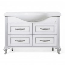 Тумба для комплекта ValenHouse Эллина 120 ясень, белая, патина серебро — 