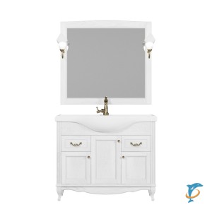 Комплект мебели ValenHouse Эллина 105 белый без пенала, фурнитура бронза (Е105_КТЗББ)