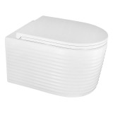 Унитаз подвесной Azario LUZIO 365х495х360 безободковый, рельефный, слив &quot;Скрытое Торнадо&quot;, с быстросъемным сиденьем &quot;Микролифт&quot; (AZ-098-UQ) — 