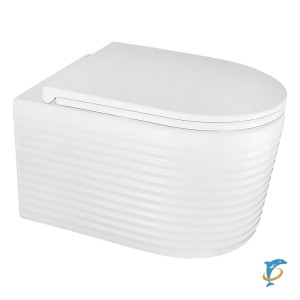 Унитаз подвесной Azario LUZIO 365х495х360 безободковый, рельефный, слив "Скрытое Торнадо", с быстросъемным сиденьем "Микролифт" (AZ-098-UQ)  (AZ-098-UQ)