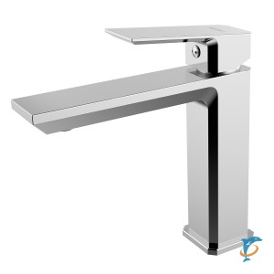 Смеситель для раковины Azario HARDCORE керамический картридж, без донного клапана, хром (AZ-VJG168277C)  (AZ-VJG168277C)