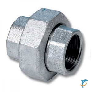 Американка чугунная оцинкованная EE 1/2" (гайка-гайка) с плоской прокладкой  (330U 1/2 EE)