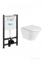 ПЭК Roca The Gap Round Pack 893105000 подвесной унитаз Rimless + инсталляция + сиденье Supralit — 