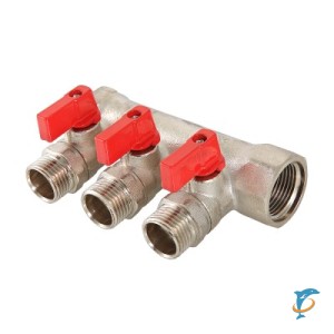 Коллектор с отсекающими кранами VALTEC 3/4", 3 х 1/2" (VTc.580.N.0503)