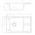 Мойка для кухни из литого мрамора Aquaton Делия 78 прямоугольная с крылом графит 1A715132DE210