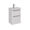 Тумба Lemark BUNO 50 см под 1 раковину, подвесная/напольная, 2 ящика, цвет корпуса, фасада: Белый глянец &mdash; 