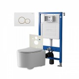 Инсталляция Point Элемент PN45120 + Клавиша Виктория бел/золото PN44061WG +Унитаз Веста PN41701 &mdash; 