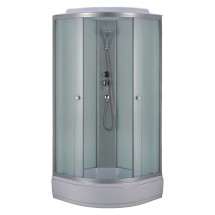 Душевая кабина Loranto 880х880х2150 белое заднее стекло, поддон 26 см, матовое стекло 4 мм, профиль хром матовый (CS-985TM/W-90) &mdash; 