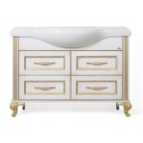 Тумба для комплекта ValenHouse Эллина 120 ясень, белая, патина золото — 