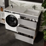 Тумба с раковиной напольная Style Line Даллас Леон 120 R 3 ящика Люкс Plus Серая — 