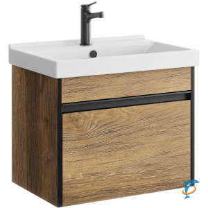 Тумба с раковиной Aqwella Urban 60 подвесная дуб балтийский  (URB0106DB+aqwella_FST60SLWB01)