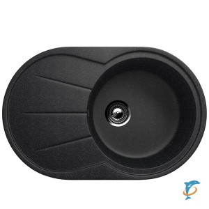 Односекционная реверсивная мойка ULGRAN U-503 черный  (U-503-308)