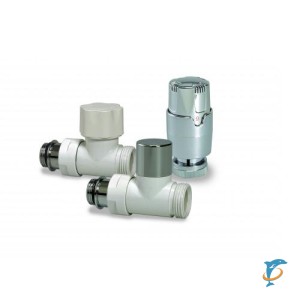 Термостатический комплект прямой LUXOR KT 258/A, белый-хром  (14902703CBLUX)