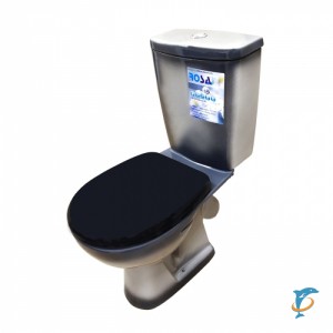 Унитаз-компакт Rosa Уют чёрный декор  (Уют чёрный декор)