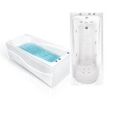 Акриловая ванна Bach Виктория 180х80 Система 5 — отдельно стоящая, акрил, форма: прямоугольник, со сливом переливом и фронтальной панелью,Система 5аэромассаж : компрессор 700 Вт с подогревом, 10 форсунок