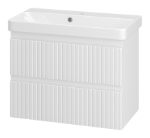 Тумба для комплекта Brevita Victory 70 подвесная белая 2 ящика — 