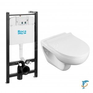 ПЭК Roca Victoria Pack 893105010 подвесной унитаз Rimless + инсталляция + Slim сиденье дюропласт  (893105010)
