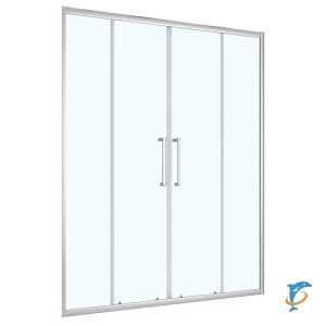 Душевая дверь Loranto 150x190 раздвижная, прозрачное стекло 6 мм, профиль хром (CS-AB04C-150)  (CS-AB04C-150)