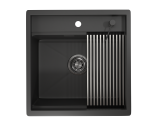 Стальная кухонная мойка Granula KS-5051 черный матовый &mdash; 