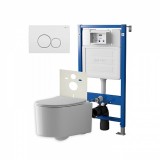 Инсталляция Point Элемент PN45120 + Клавиша Виктория бел/хром PN44061WC + Унитаз Веста PN41701 — 