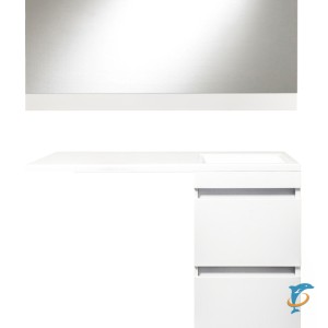 Мебель для ванной El Fante напольная Даллас 100 Люкс белая PLUS правая  (СС-00000514 + СС-00000517 + СС-00000311)