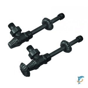 Комплект из 2-х угловых кранов с удлинительными трубками 1/2 (черный) RETROstyle  (RS 671_427 Черный)