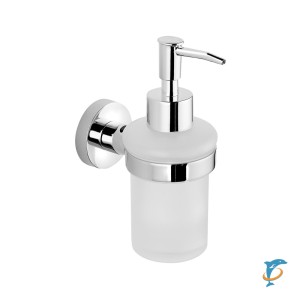 Дозатор стеклянный матовый 150мл с держателем Sapho Samba SB119, хром (SB119)