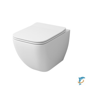 Унитаз GR-4447S (500*365*340) подвесной безободковый с тонкой крышкой  (GR-4447S)