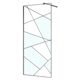 Душевая перегородка Azario Walk-in 1000x1950 в рамке, графический принт, толщина стекла 8 мм, профиль графит матовый (AZ-271-100-MGR-CGP) — закрытая    кабина, полностенная,  двери раздвижные, габариты (ШхВхД):100x210x100 см