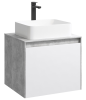 Тумба с раковиной Aqwella 5 Stars Mobi 60 подвесная, бетон светлый, белый (раковина Олимпия 560) &mdash; 