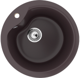 Круглая мойка с отверстием под смеситель ULGRAN U-102 шоколад — 