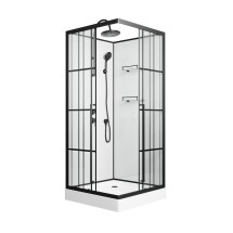 Душевая кабина Niagara Standart ST100/15QL/KL/BKT (100х100х225) низкий поддон(15см),черный,стекло прозрачное &mdash; 
