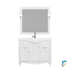 Комплект мебели ValenHouse Эллина 105 белый без пенала, фурнитура хром  (Е105_КТЗБХ)