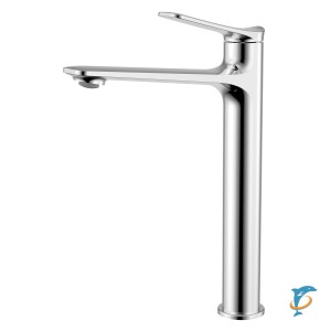 Смеситель для раковины-чаши Azario LINES высокий, керамический картридж, без донного клапана, хром (AZ-VPU168R25C)  (AZ-VPU168R25C)