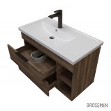 Тумба подвесная Grossman ФОРТА-80 см темный дуб галифакс — 