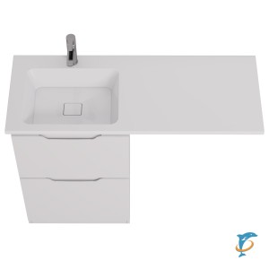 Тумба для комплекта напольная Dreja Bona 60 см, белый глянец левая  (99.0451+100120L)