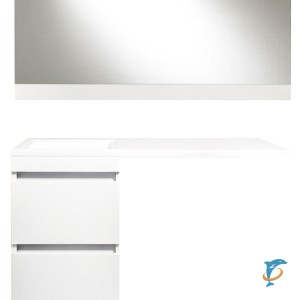 Мебель для ванной El Fante напольная Даллас 115 Люкс белая PLUS левая (СС-00000515 + СС-00000518 + СС-00000523)