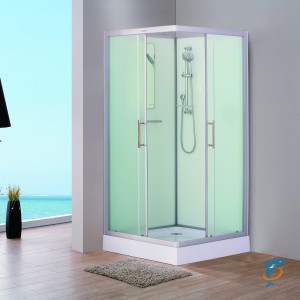 Кабина душевая ESBANO ELEGANCIA квадратная, 100х100х210 см, без крыши, поддон белый, низкий (ESKB100CK)
