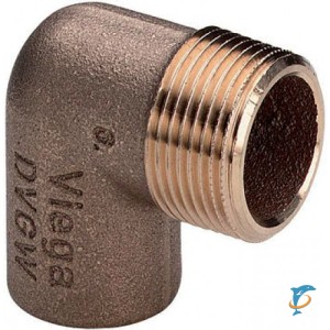 Угловой переход на наружную резьбу Viega d28х3/4 под пайку 90, бронза ,модель 94092G  (131739)