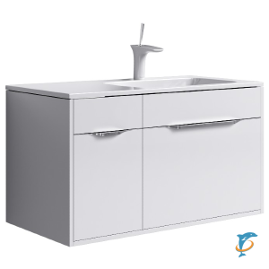 Тумба с раковиной Aqwella 5 Stars Malaga 90R подвесная белый (Mal.01.09/R+Mal.09.04.D-R)