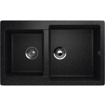 Двухсекционная реверсивная мойка ULGRAN U-505 черный — 