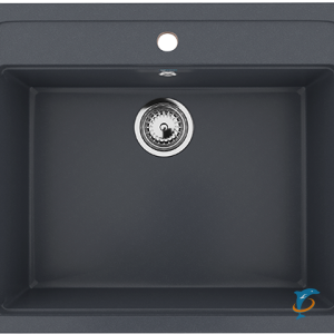 Односекционная мойка с отверстием под смеситель ULGRAN U-104 антрацит (U-104-343)
